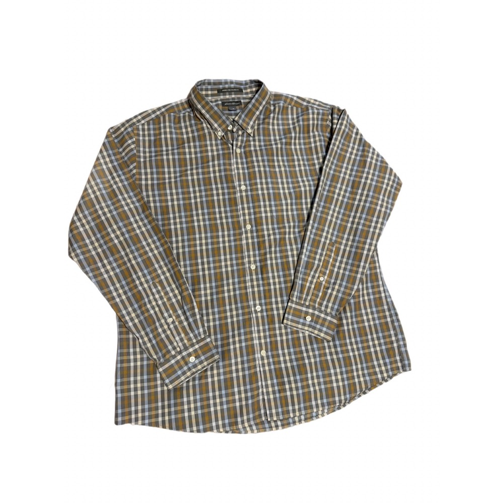 Eddie Bauer Mens Long Sleeve Button Up Shirt Relaxed Fit  XL Wrinkle Free
